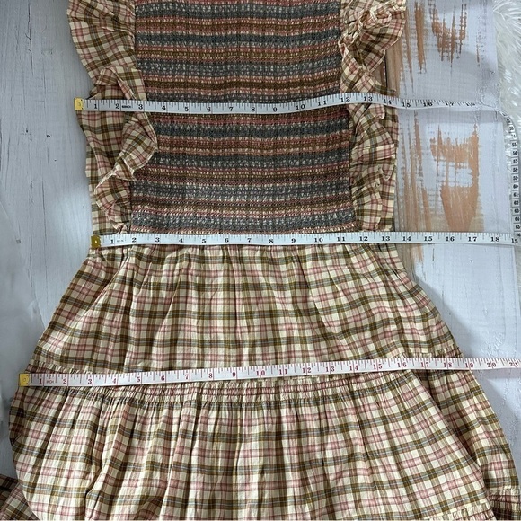 DÔEN Midi Plaid Arbor Smocked Midi Dress Size XS - Picture 13 of 15